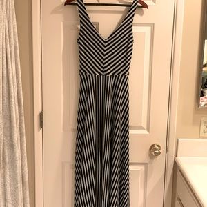 🤍 Black & White Striped Long Dress 🖤